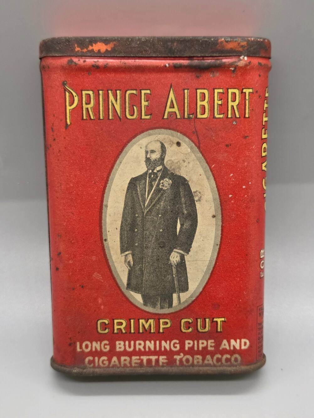 Vintage Collectible PRINCE ALBERT CRIMP CUT Tobacco Tin Cigarette Pipe Farm Home